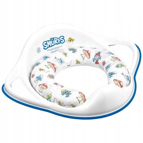 Maltex Miękka nakładka sedesowa z gumkami antypoślizgowymi Smerfy biało-niebieska