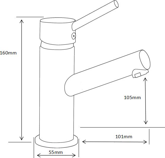 Bateria umywalkowa Mexen Eri stojąca czarny