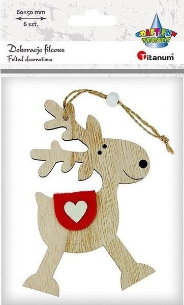 Zawieszka drewniana renifer 90x130mm
