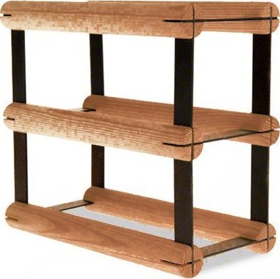 Wamar-Sosenka Regał na wino Stojak na 2 Butelki Szklane/ PET RW-8/ 1x2 Brązowy Metal + Drewno RW-8-1X2-2_O_BR