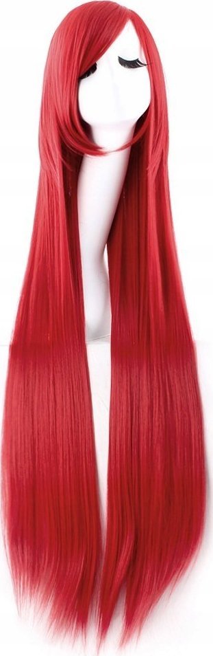 Korbi PERUKA WŁOSY DŁUGIE 100cm CZERWONE ANIME MANGA W27