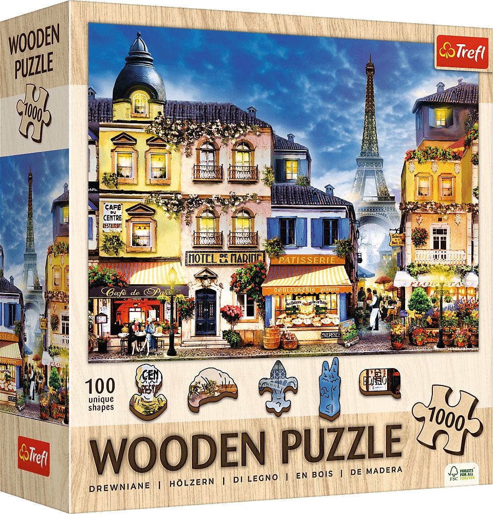 Trefl Puzzle drewniane Francuska uliczka 1000 elementów (20209)