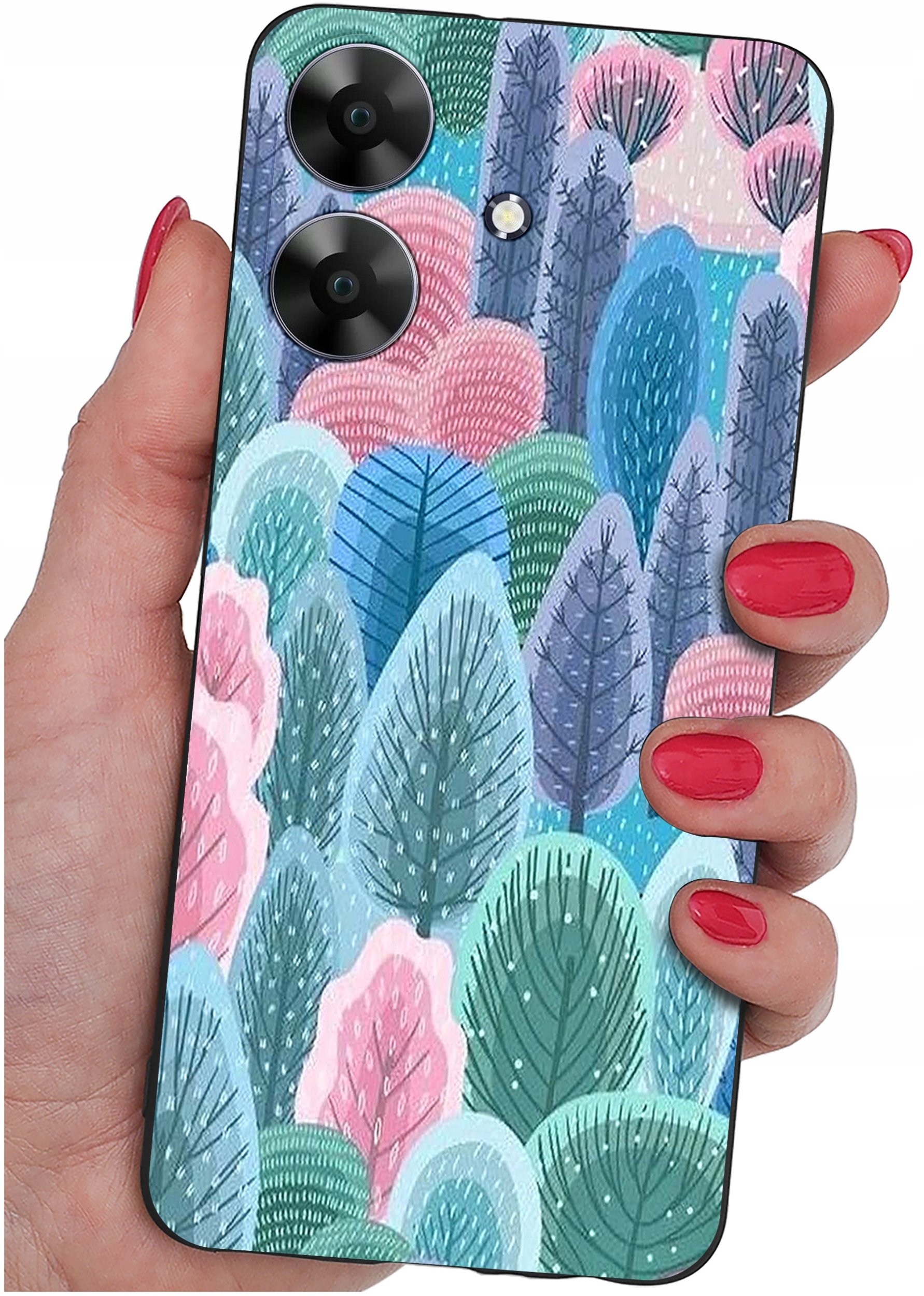 ETUI do Realme Note 60 CASE WZORY | SILIKONOWE MATT CASE + SZKŁO 9H