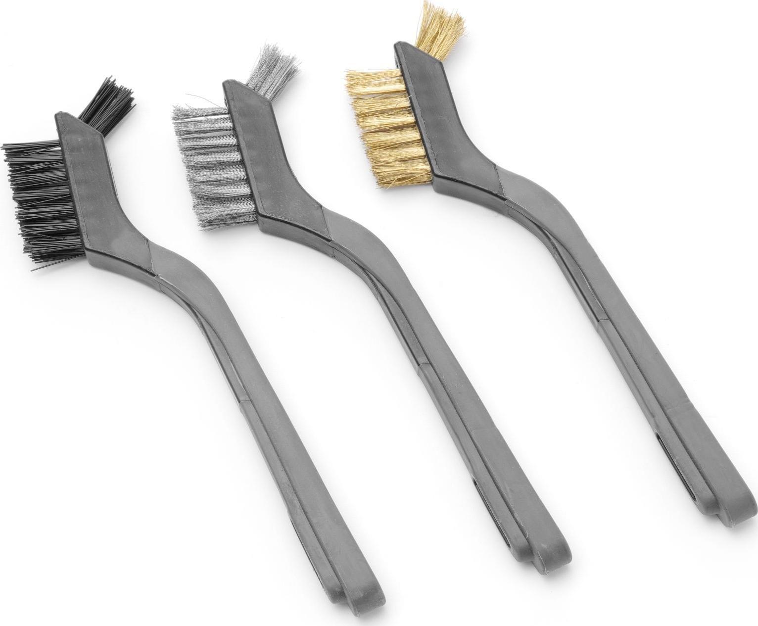 Hendi Szczotka czyścik do grilla rusztu BBQ stalowa nylonowa mosiężna ZESTAW 3 szt. dł. 178 mm - Hendi 525524 Szczotka czyścik do grilla rusztu BBQ st