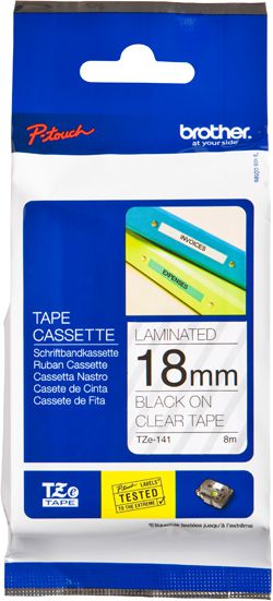 Brother taśma bezbarwna TZe-141 nadruk czarny