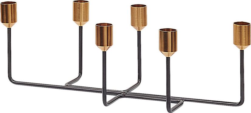 Beliani Świecznik metalowy 12 cm czarny BANGKA