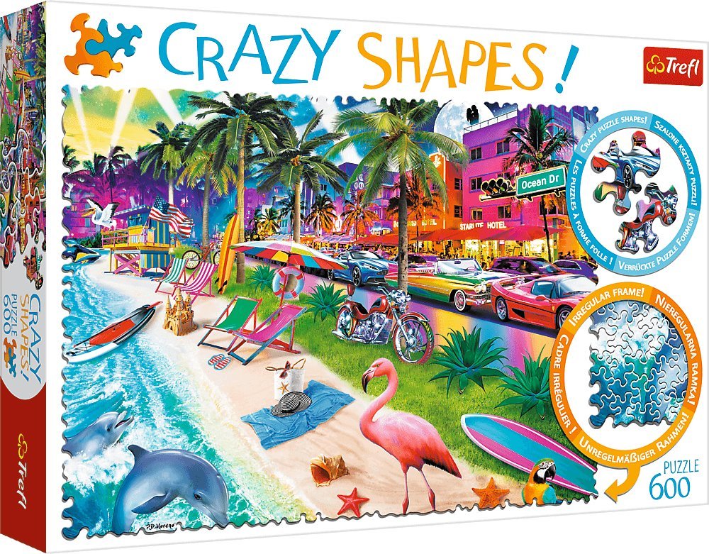 Trefl Puzzle Crazy Shapes Plaża w Miami 600 elementów