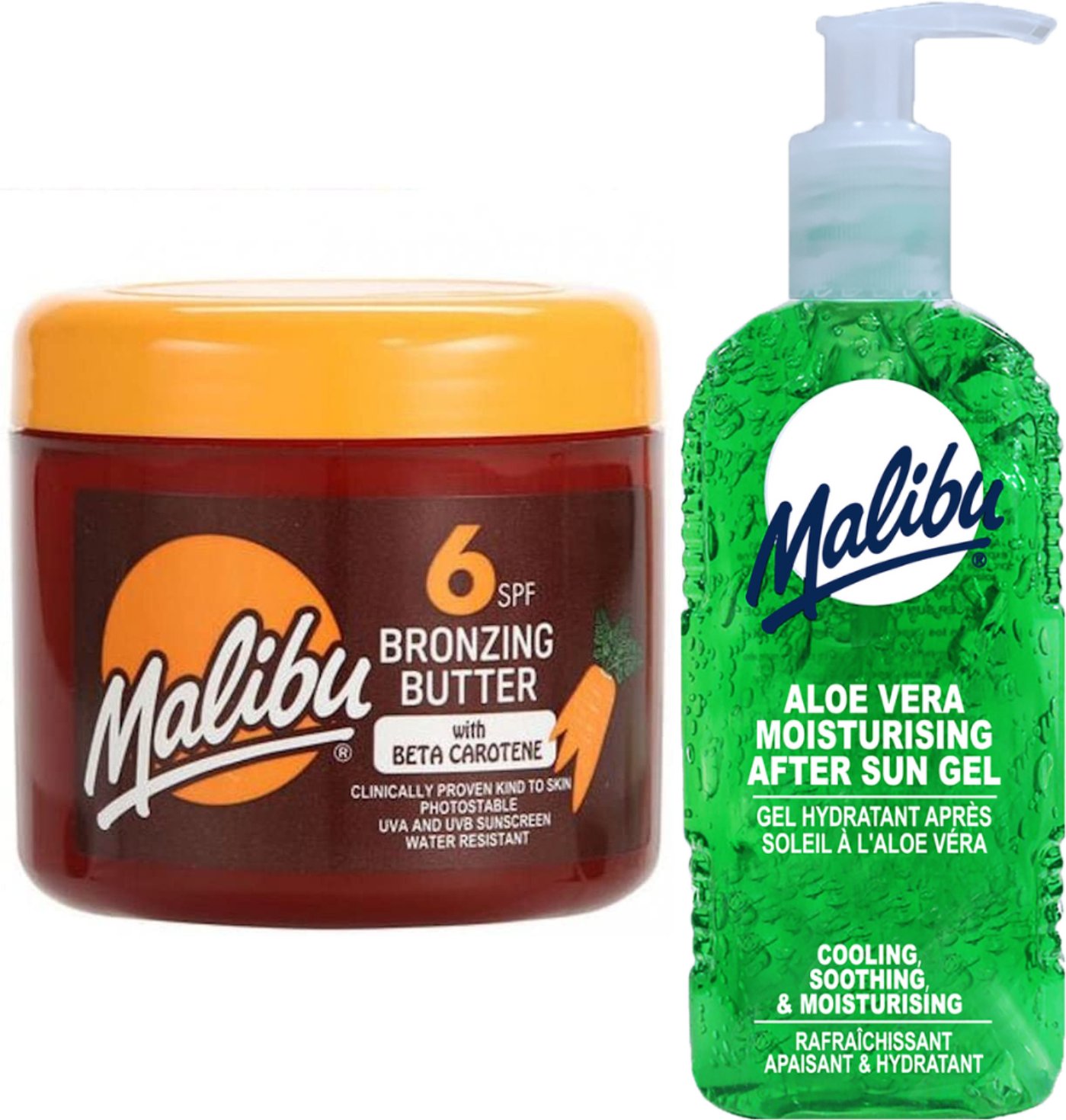 Malibu Przyspieszacz Opalania SPF6 300ml + Aloe Żel Po Opalaniu 200ml
