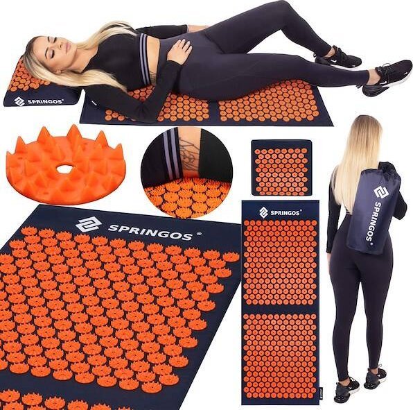 Springos Mata akupresurowa z poduszką z kolcami, stymulator ciała, masażer relaksacyjny UNIWERSALNY