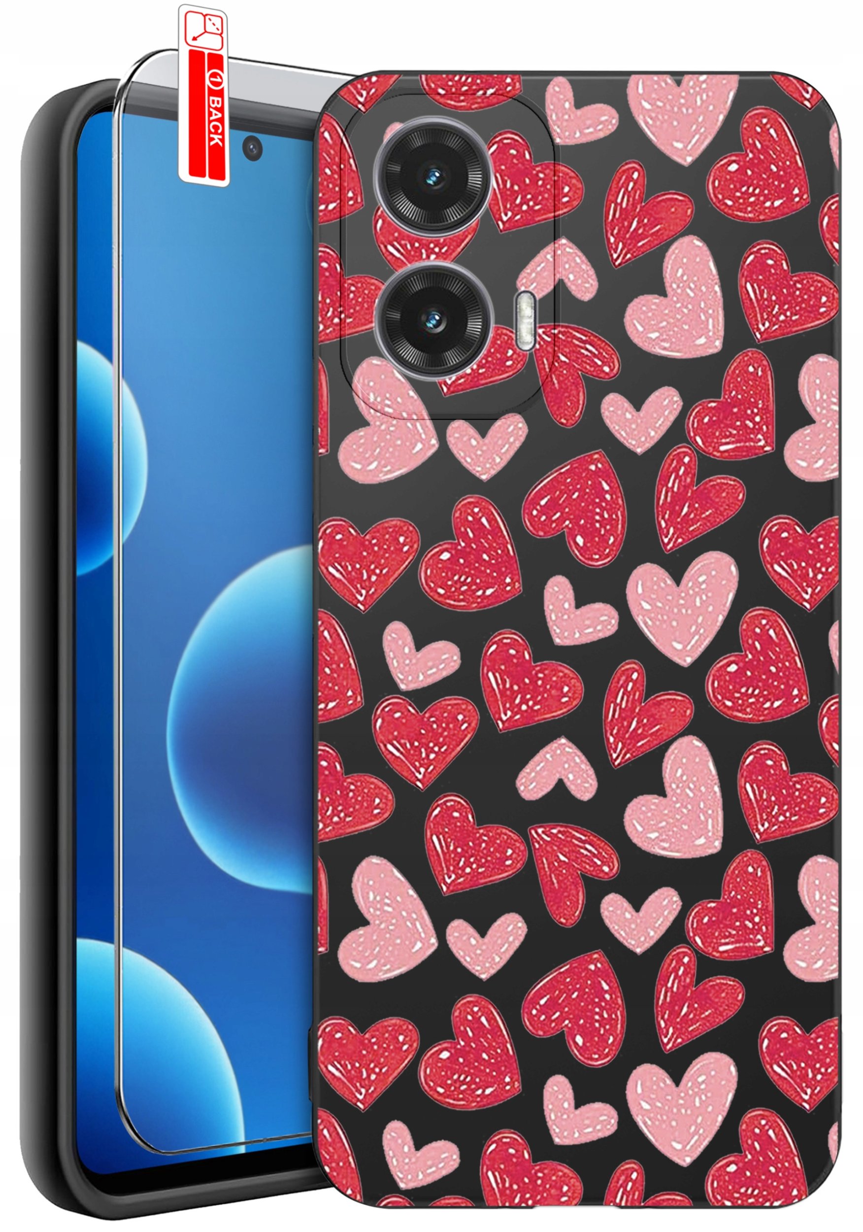 ETUI do Motorola Moto G45 5G | WZORY | SILIKONOWE MATT CASE + SZKŁO 9H