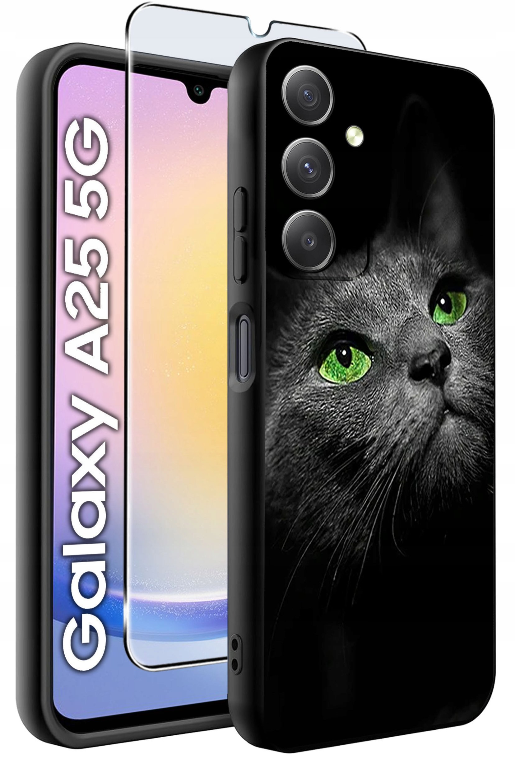 ETUI do Samsung A25 5G WZORY | SILIKONOWE MATT CASE + SZKŁO HARTOWANE 9H