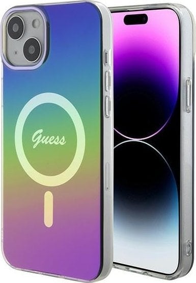 Guess GUHMP15SHITSK iPhone 15 / 14 / 13 6.1" wielokolorowy/rainbow hardcase IML Iridescent MagSafe
