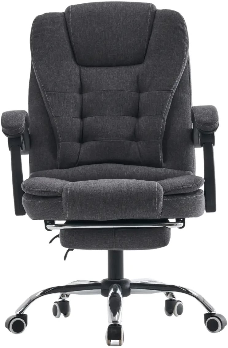 Fotel biurowy materiaowy z podnókiem ciemny szary Comfort