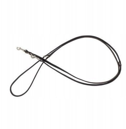 Smycz regulowana sk�rzana dla psa, br�zowy/czarny, M-L, 20mm/200cm