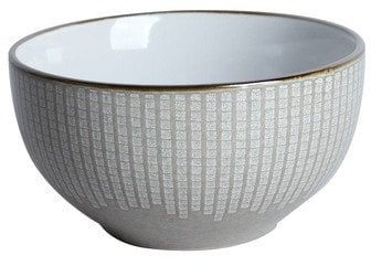 BOWL PRINT MET RIM BROWN 14CM