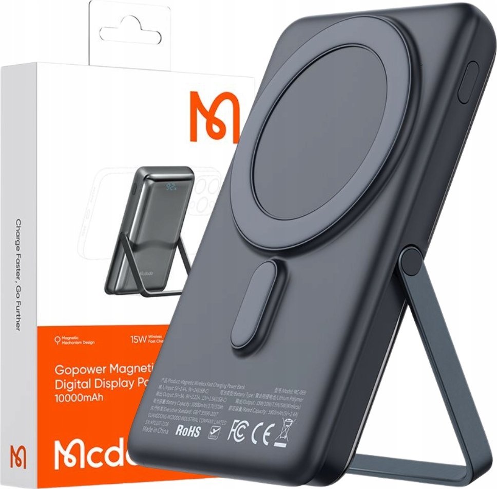 Powerbank Mcdodo MCDODO POWERBANK INDUKCYJNY DO MAGSAFE 13 14 15 STOJAK BEZPRZEWODOWY 10000
