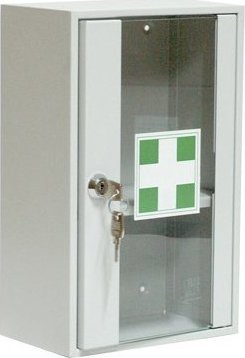 Leomar Metalowa apteczka wisząca na klucz typu AP1/S. Szafka metalowa na medykamenty.