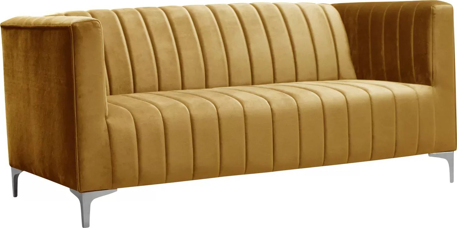 Elior Pikowana sofa welurowa Klera 3X - 9 kolorów