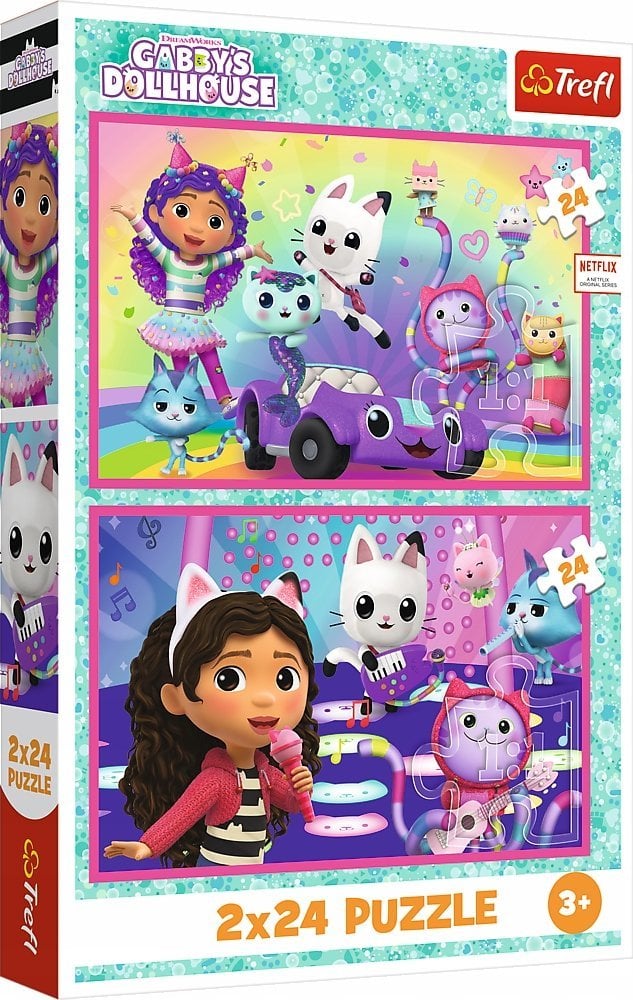 PUZZLE 2x24 Zabawy z Gabby 34433