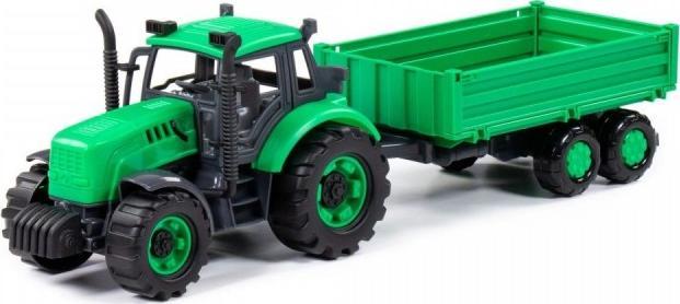 Polesie 91260 Traktor "Progres" inercyjny z przyczepą burtową zielony w pudełku