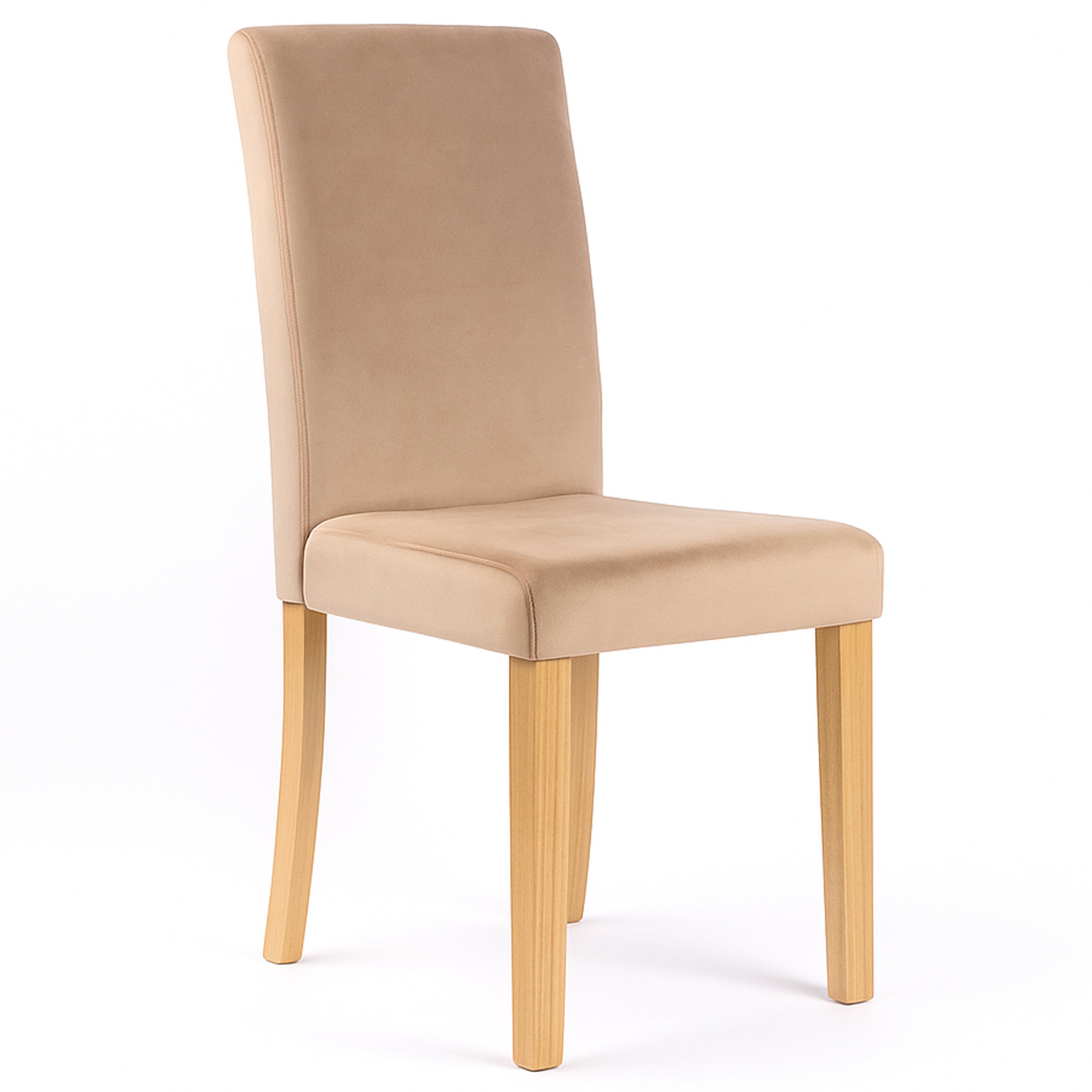 Krzesło do jadalni taupe Laro velvet oparcie wysokie do salonu stylowe