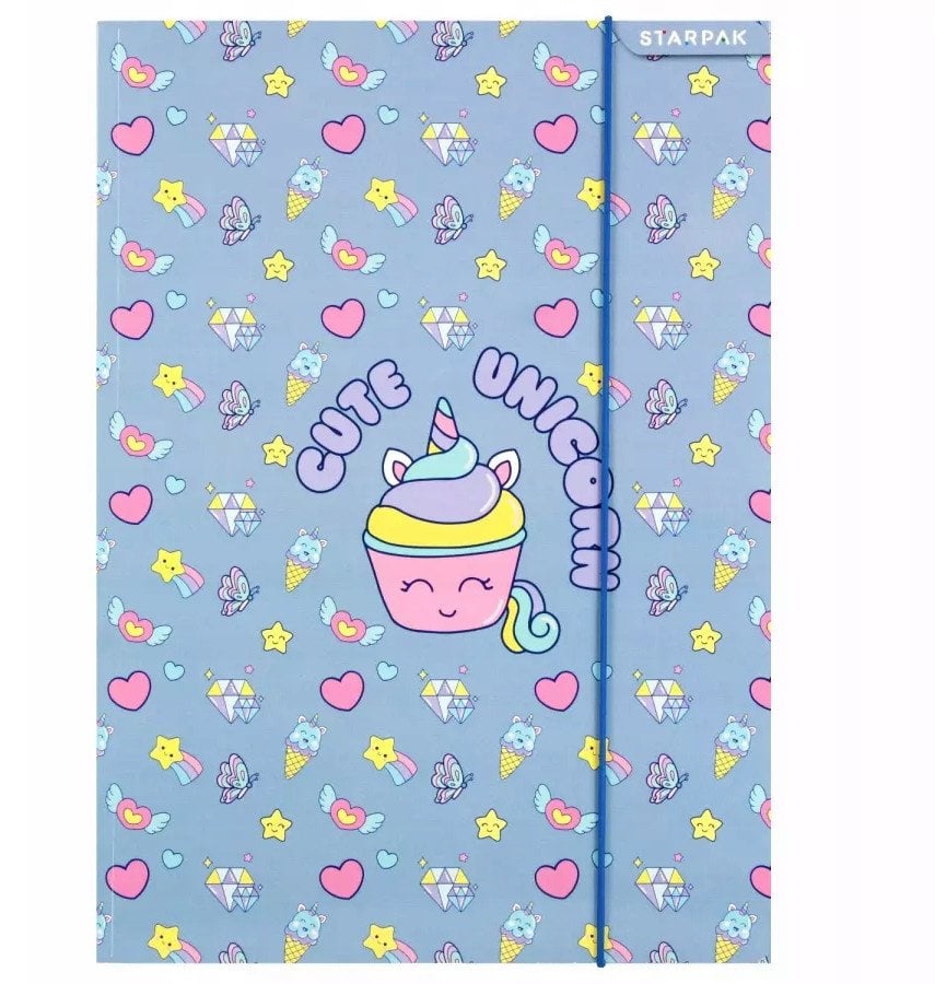 TECZKA Z GUMKA PAP A4 UNICORN STK FOL10/100