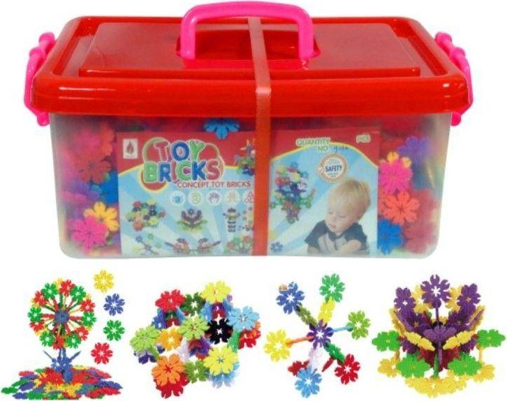 KIK Klocki konstrukcyjne rzepy kreatywne Rzepki Czepki Płatki Śniegu 2500szt.