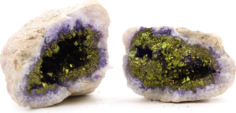 Art-Pol Kolorowa Geoda Kalcytowa Fioletowa i Złota