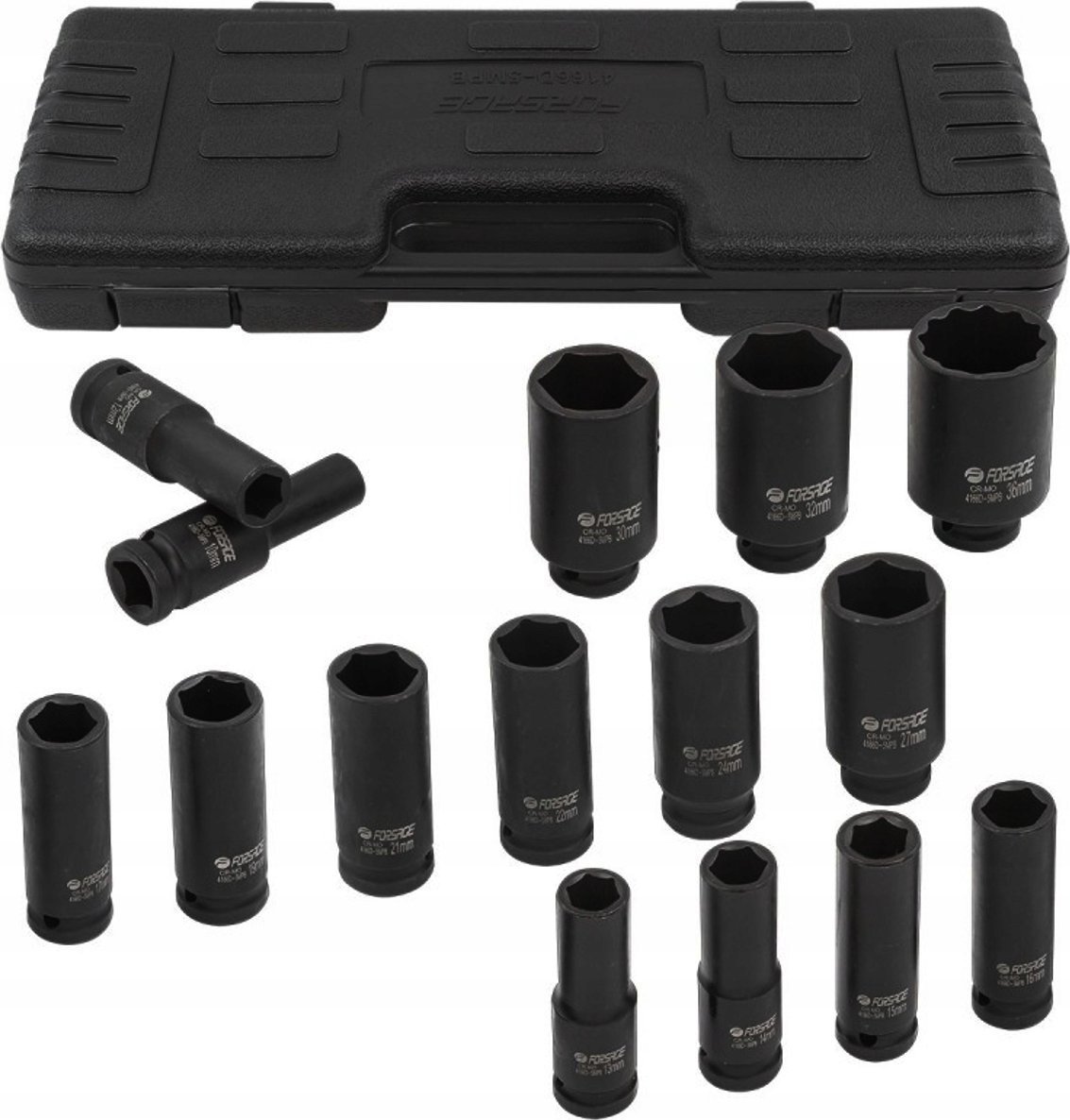 Zestaw nasadek udarowych głębokich 1/2" 15el. (6-kątnych) (10-36mm)