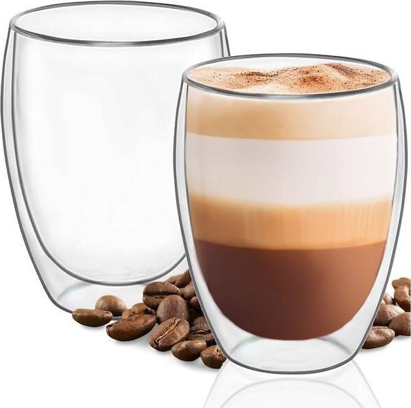 Springos Szklanki termiczne 2 szt. na kawę herbatę 350ml z poddwójnym dnem UNIWERSALNY