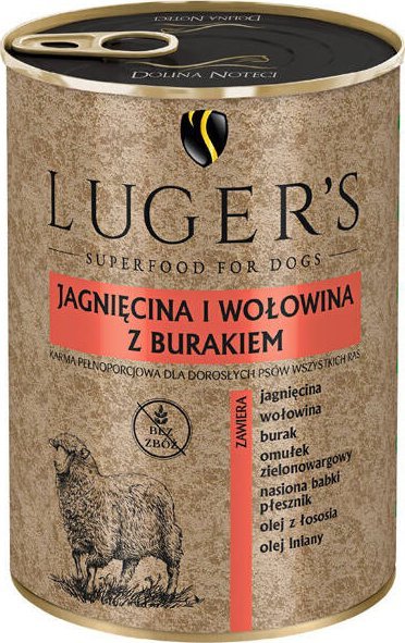 Karma mokra dla psa Lugers jagnięcina i wołowina z burakiem 400 g