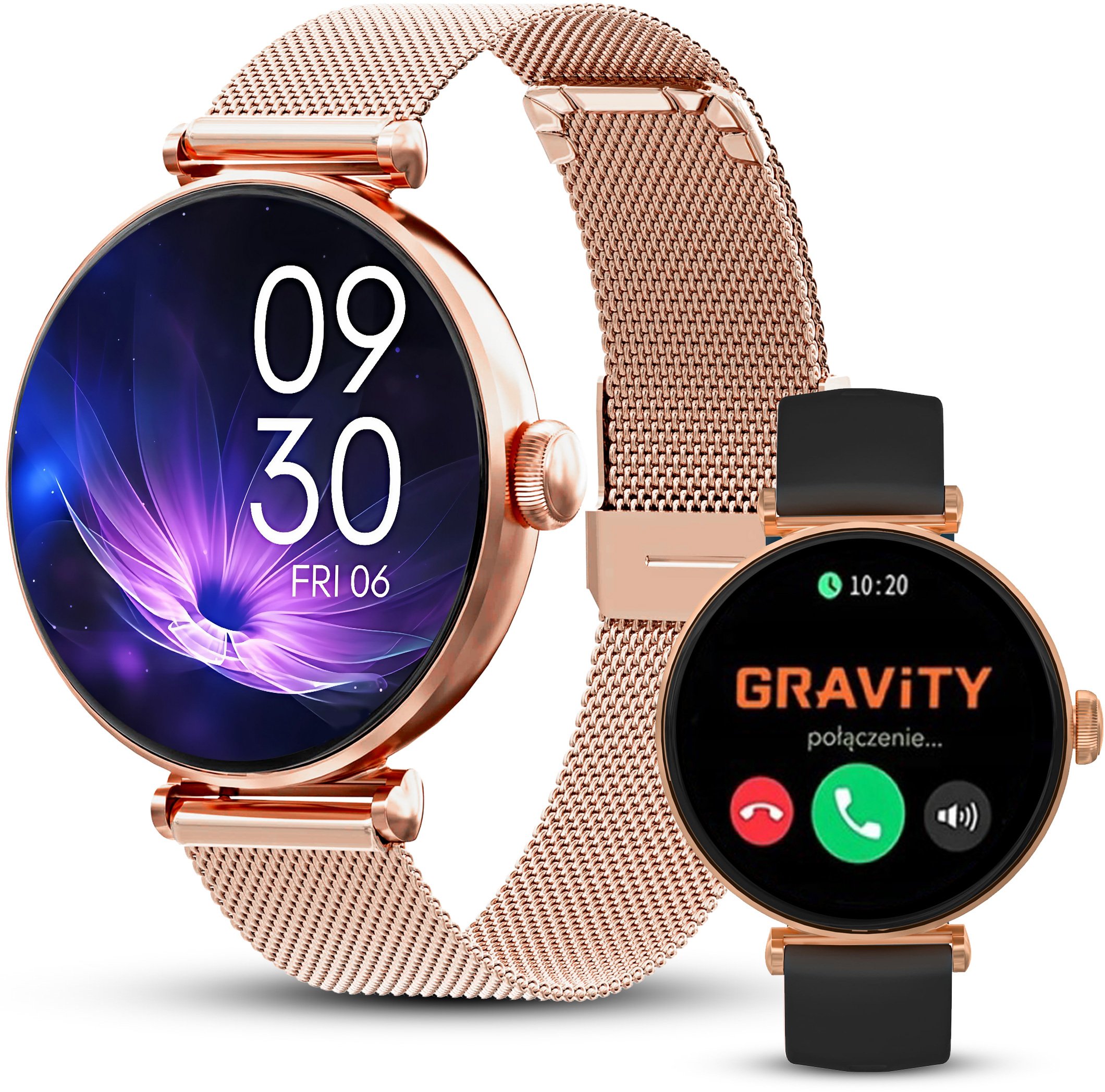 Smartwatch Gravity Zegarek damski SMARTWATCH GT26-3 RG/RG/BK