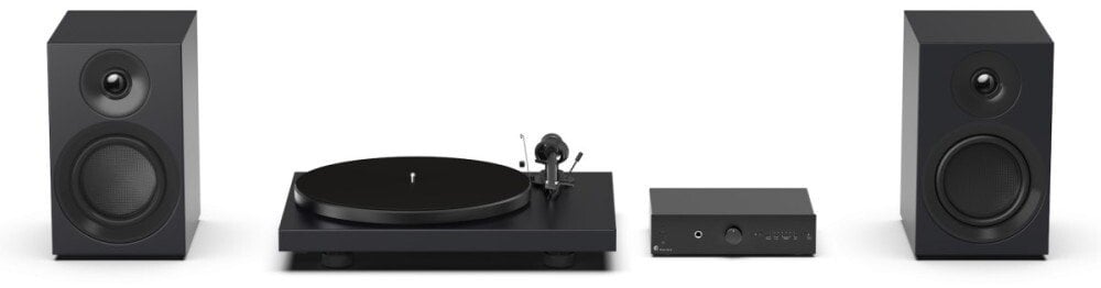 Gramofon Pro-Ject Audio Systems Colorful Audio System E - System Hi-Fi typu all-in-one z gramofonem - Satynowa czerń