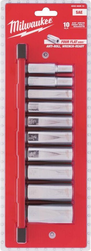 Milwaukee MILWAUKEE ZESTAW NASADEK 10 szt. 3/8" IMPERIALNE DŁUGIE