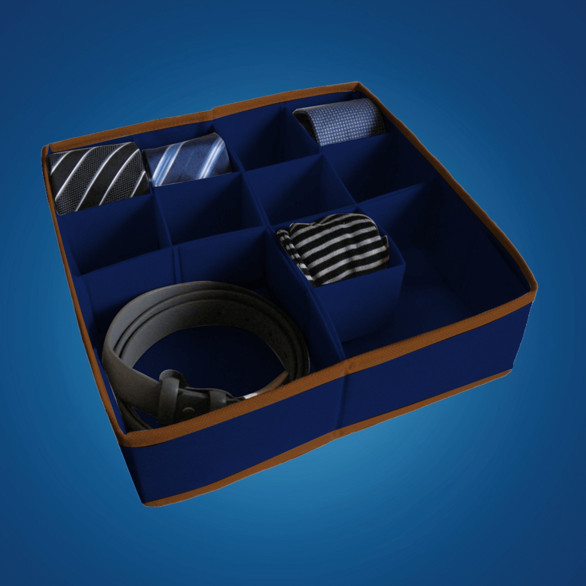 Box with divider L 30 5x30 5x10cm Blue 8004226010111