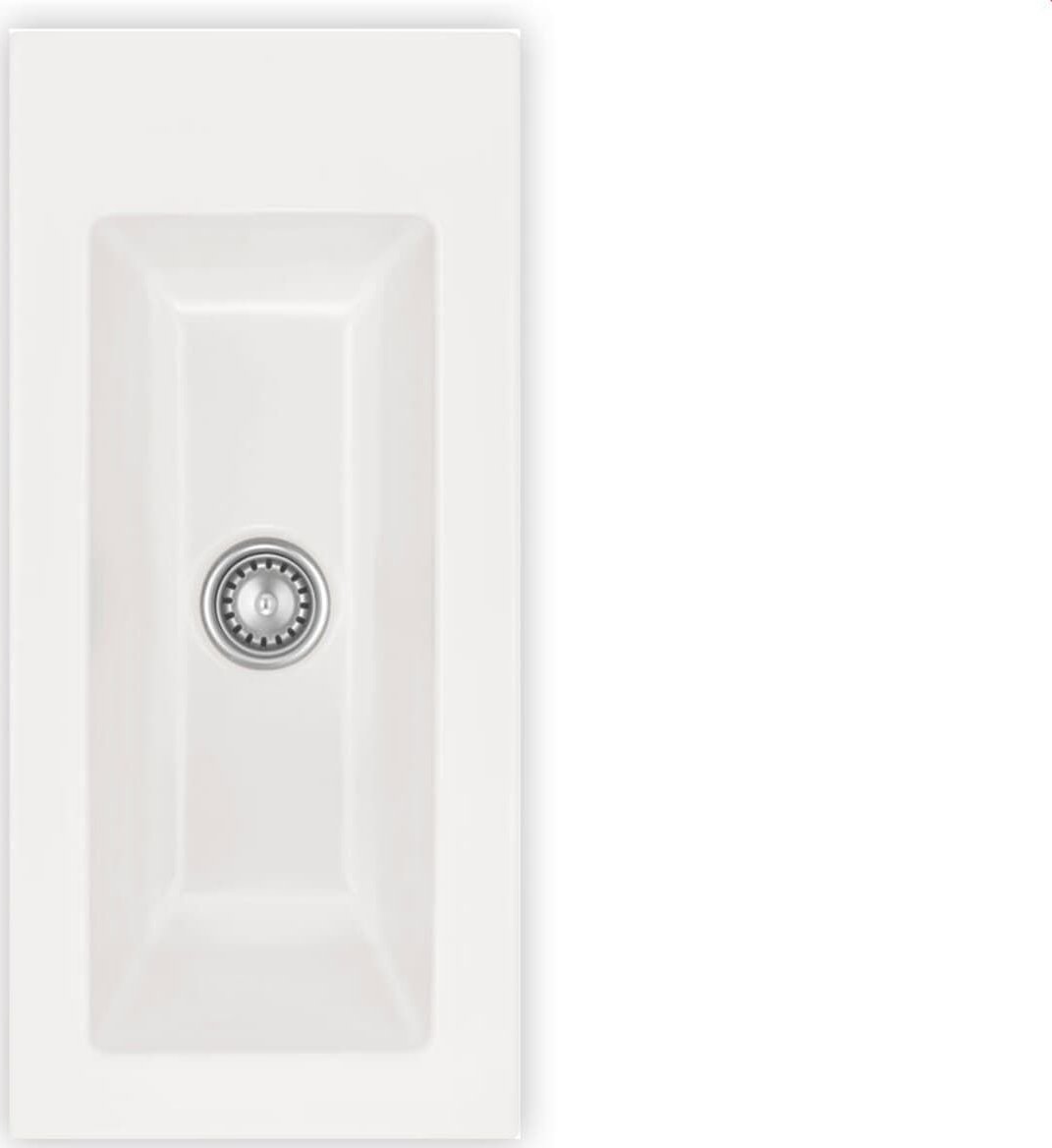 Zlewozmywak SYSTEMCERAM Systemceram Mera 24 Polar, Zlew ceramiczny, korek manualny