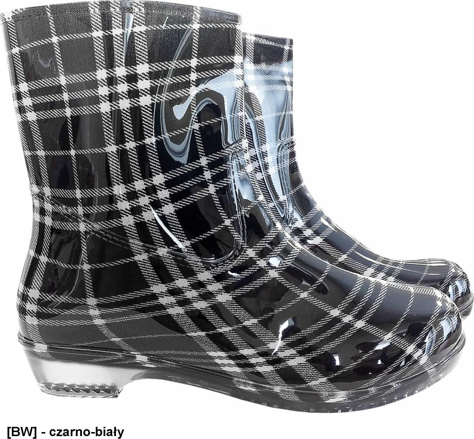 R.E.I.S. BTDKCHECK - niskie kalosze - czarno-biały 38