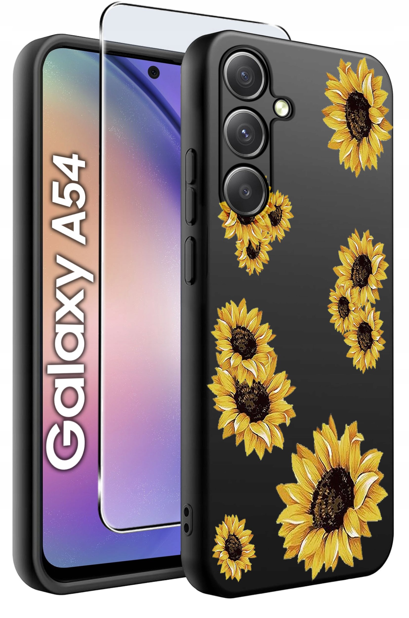 ETUI do Samsung A54 5G WZORY | SILIKONOWE MATT CASE + SZKŁO 9H