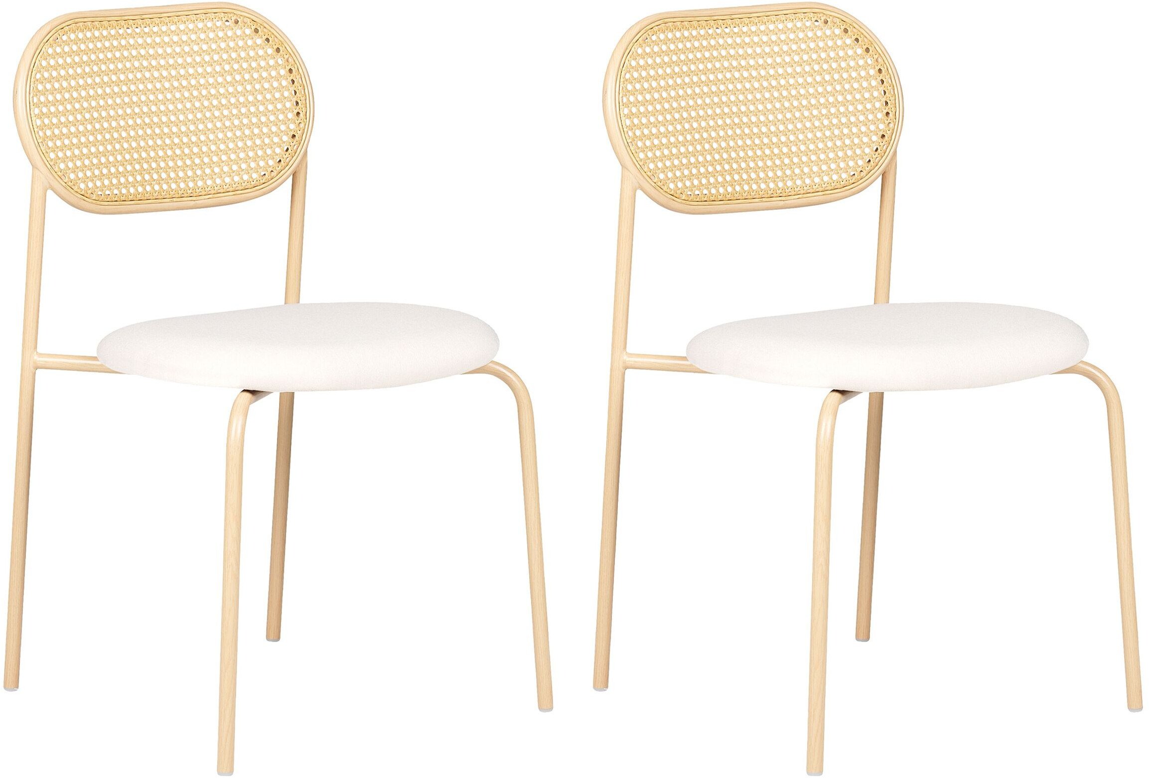 Zestaw 2 krzeseł do jadalni ADAVER Metal Jasnobrązowy