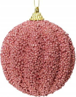 Kaemingk Bombka na choinkę żłobiona nietłukąca różowa 8 cm