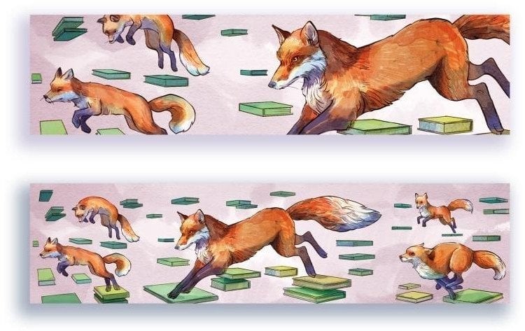 Zakładka kartonowa - Skaczący lis