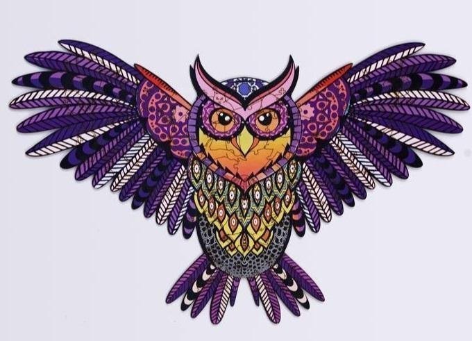 PuzzleOK Puzzle drewniane eko 69 Magiczna sowa A4