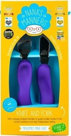 Nana`s Manners Sztućce kształtujące chwyt Etap 3 Purple Nanas Manners