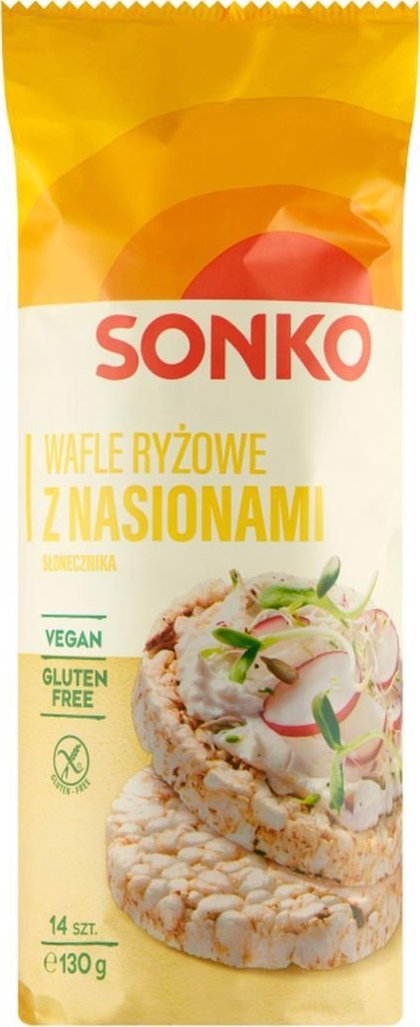 SONKO Sonko Wafle ryżowe z nasionami słonecznika 130 g (14 sztuk)
