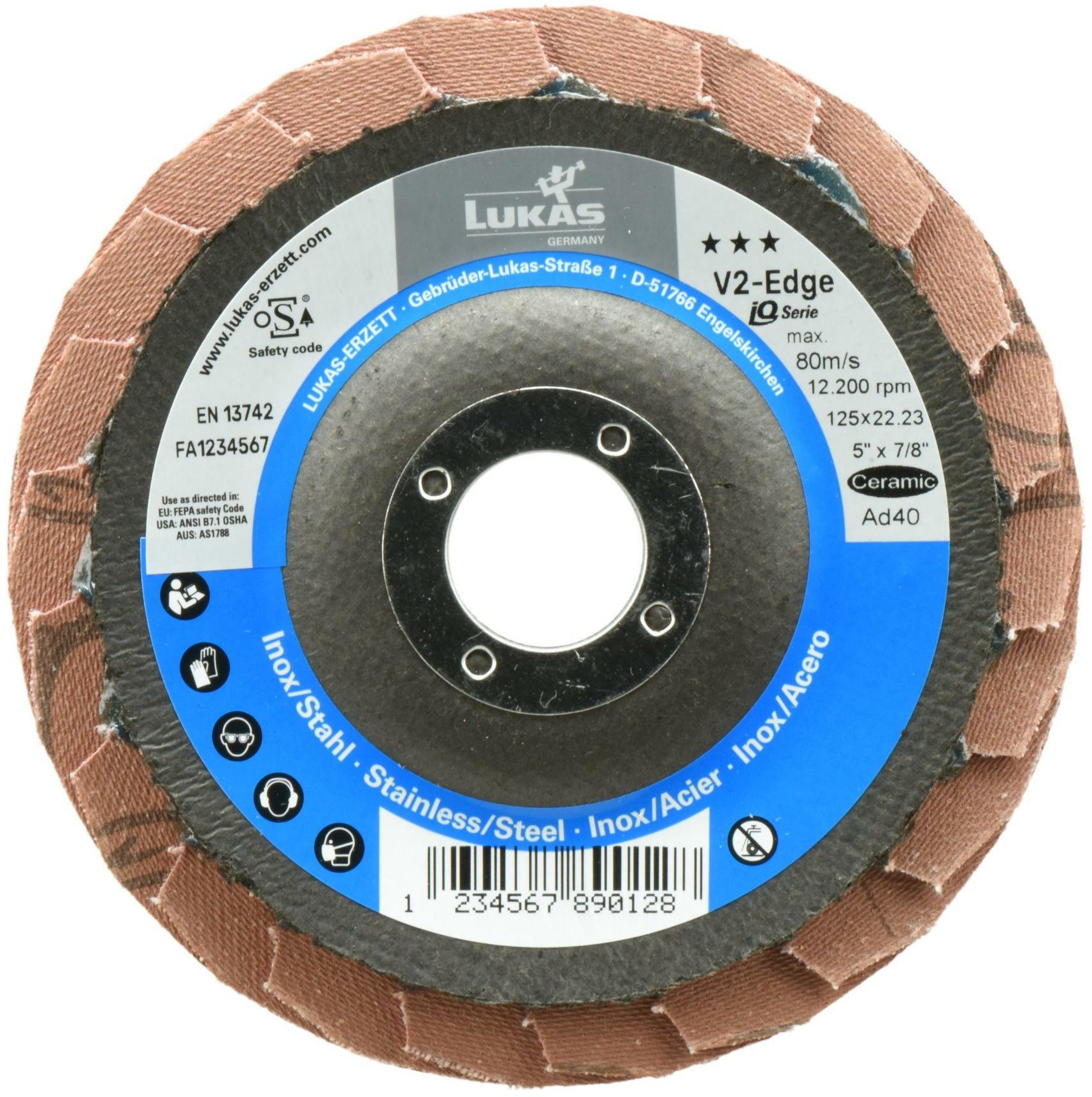 LUKAS ŚCIERNICA LISTKOWA 125mm V2 EDGE P40 CERAMIC AD