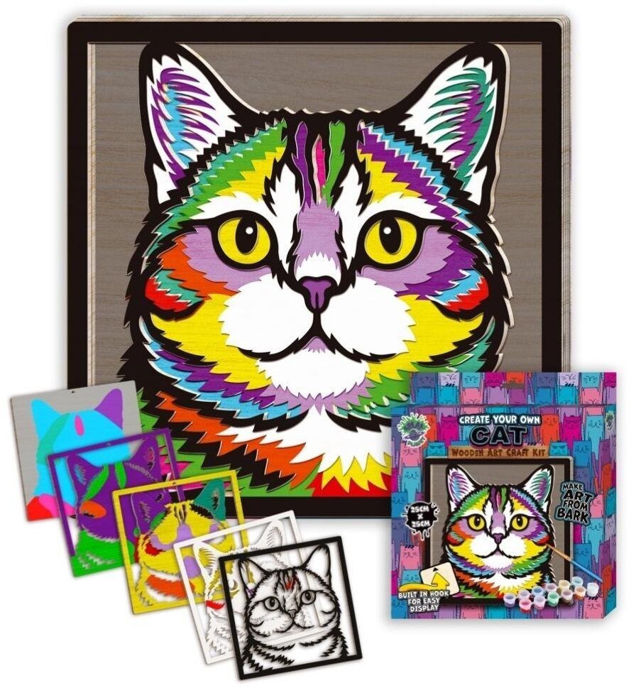 Zestaw do tworzenia obrazów z drewna - Kot