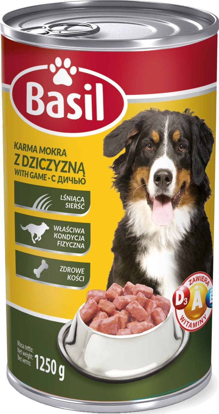 Basil Karma mokra dla psa BASIL z dziczyzną puszka 1250 g
