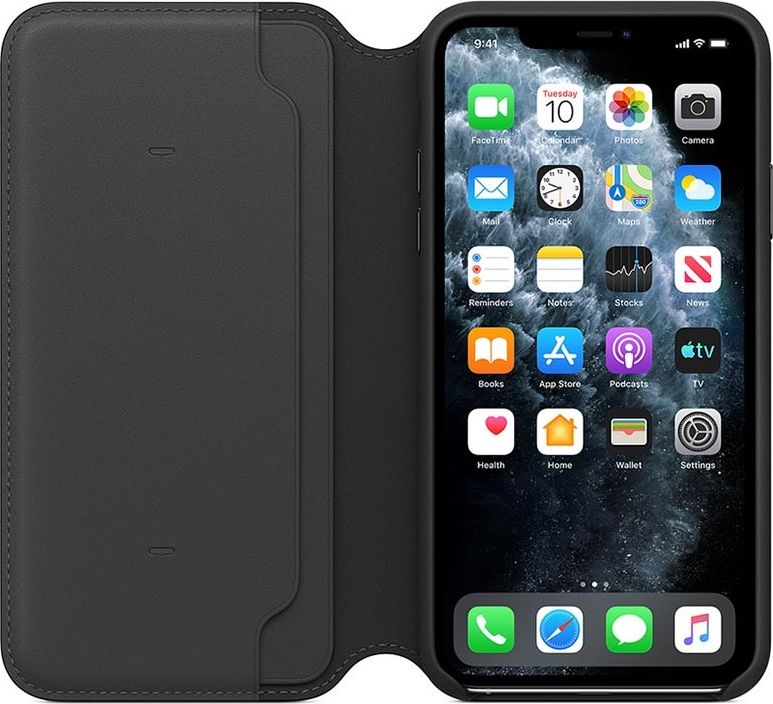 Apple Skórzane etui folio do iPhone 11 Pro Max - czarne-MX082ZM/A
