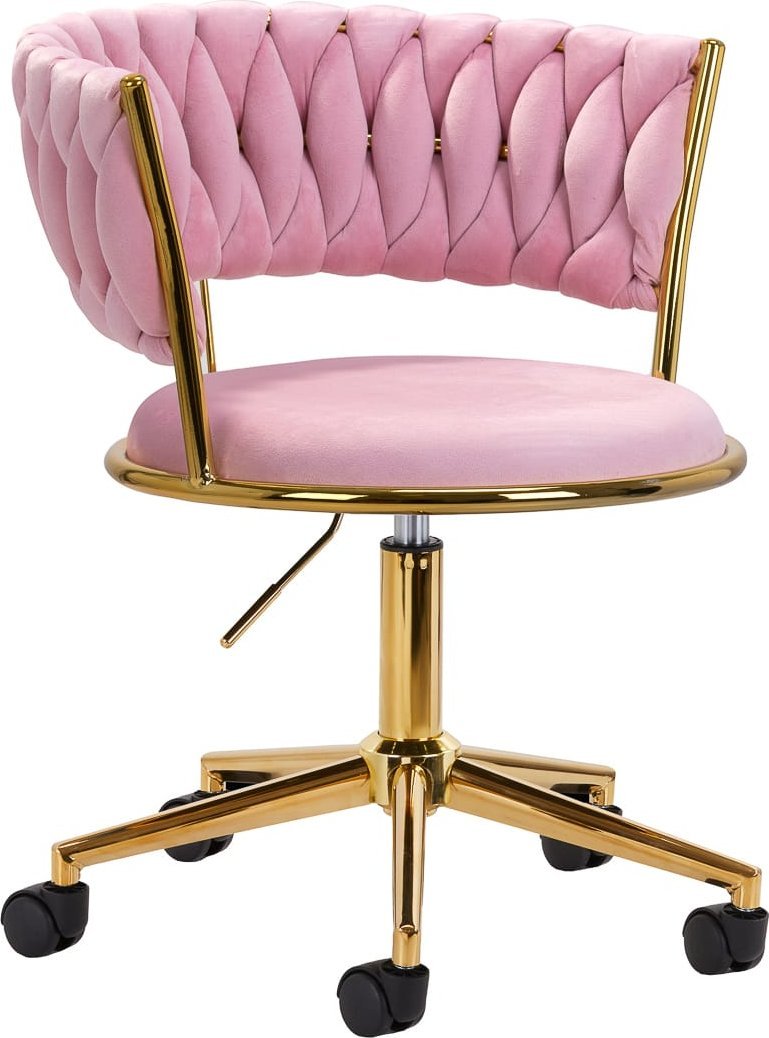 Activeshop 4Rico krzesło obrotowe QS-GW01G aksamit różowe