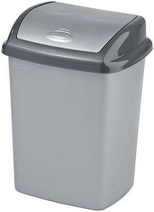 Kosz na śmieci Curver Dominik uchylny 10L srebrny (CUR000265)